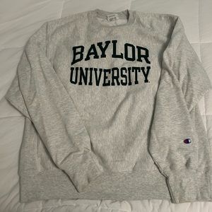 Baylor University Grey Champion Sweatshirt with Green Lettering